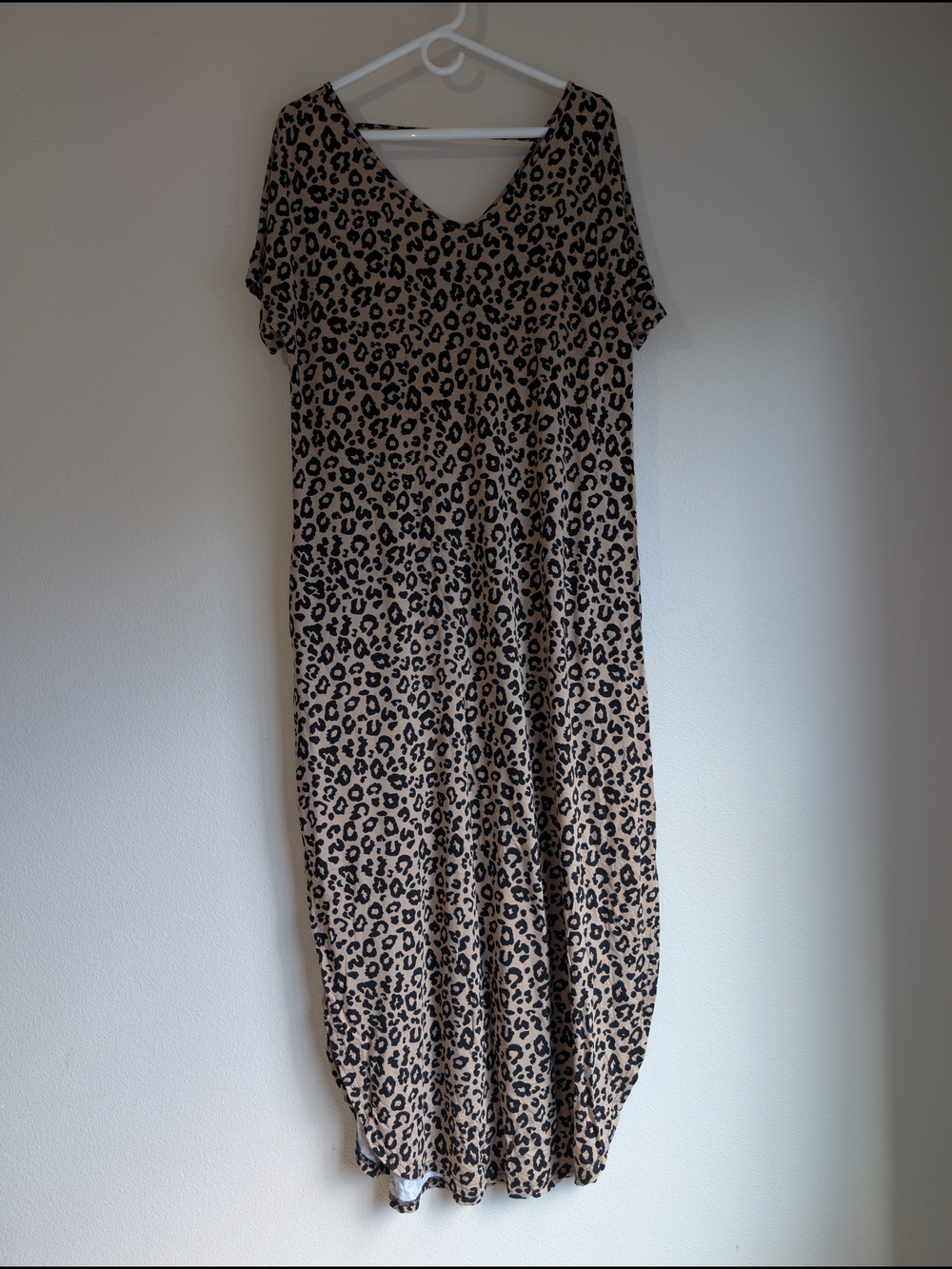 Grecerelle Leopard Print V-Neck Maxi Dress Size 2XL
